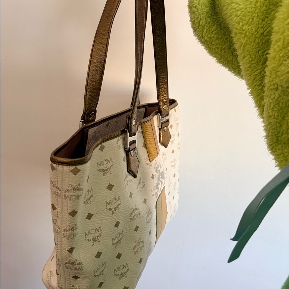 MCM Cream and Brown Tote Bag - Picture 5 of 7